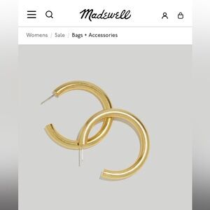 Madewell Chunky Large Gold Hoop Earrings